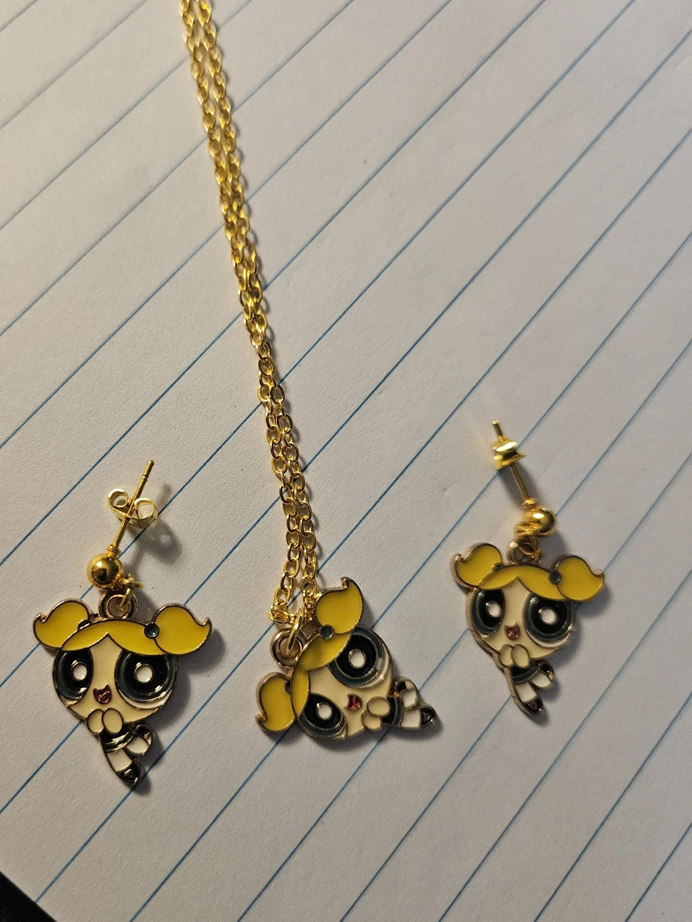 Yellow Bubbles Charm Necklace and Earring Set - Kids Accessories